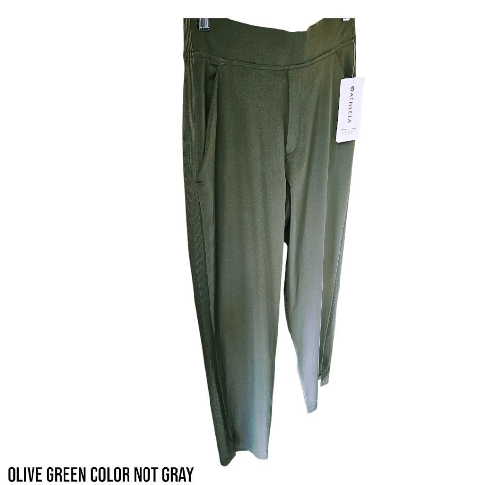 💥ATHLETA New Brooklyn Ankle Olive green Tapered Pull On Elastic Casual Travel - Picture 6 of 14